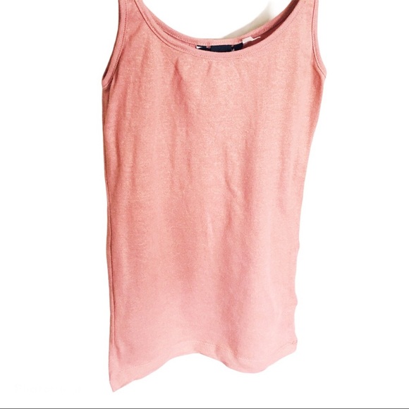H&M Basic Tank/Top With Scoop Neck Rose Gold Metallic Size XS - Picture 4 of 6
